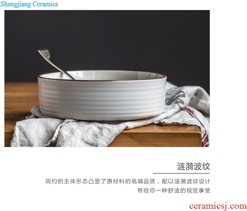 Million fine ceramic big bowl of household Nordic web celebrity ins rainbow noodle bowl beef soup bowl creative Japanese salad bowl
