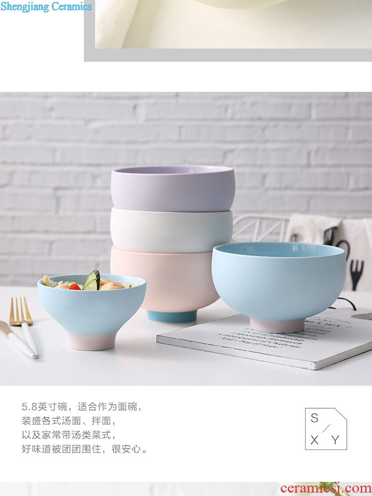 Ijarl million jia creative Korean fresh ceramic salad bowl bowl household utensils lovely xuan month noodles in soup bowl