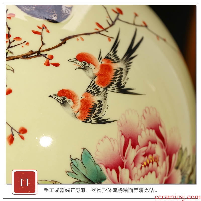 Master of jingdezhen ceramics hand-painted pastel antique vase Chinese TV ark adornment is placed large living room