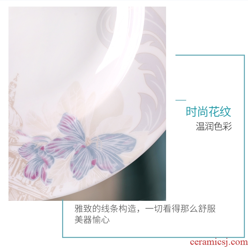 Dishes suit 4 families with 0 bone porcelain rice bowls the noodles soup bowl ceramic tableware can microwave oven