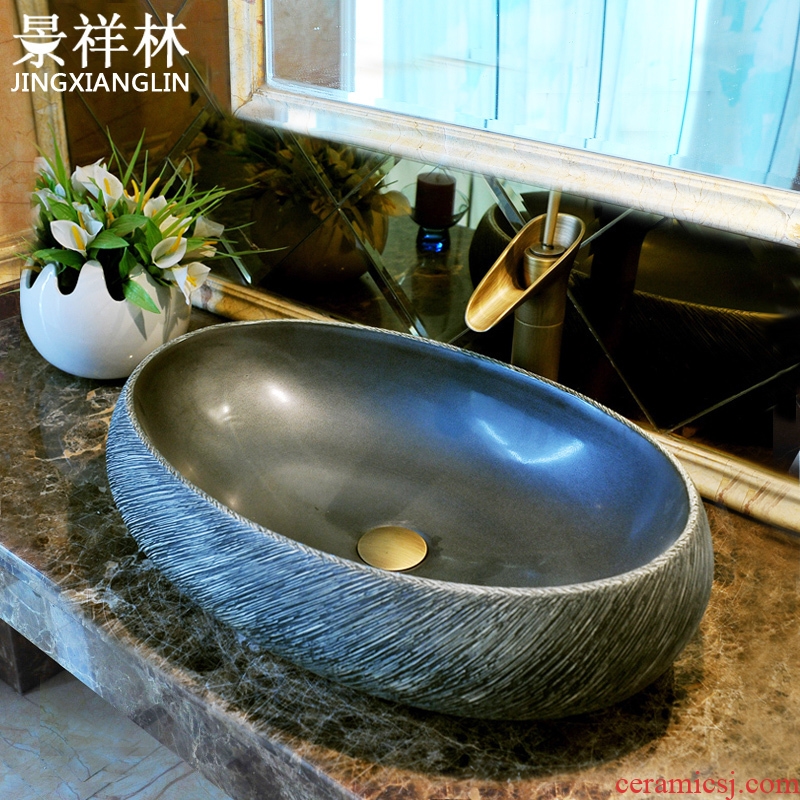 JingXiangLin european-style rectangle jingdezhen art basin lavatory sink the stage basin & ndash; Broken line