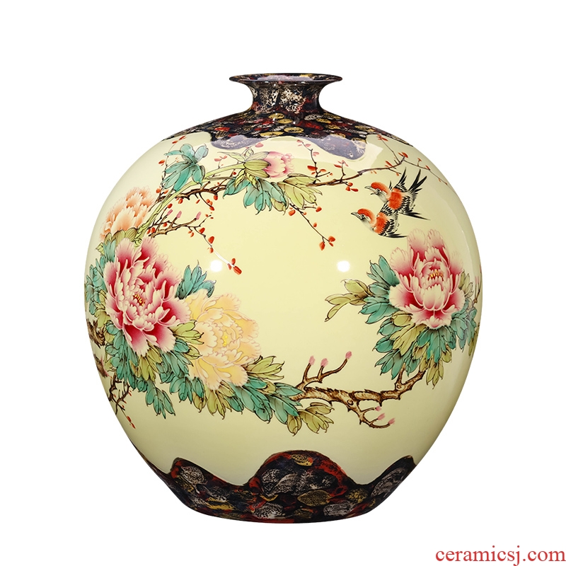 Master of jingdezhen ceramics hand-painted pastel antique vase Chinese TV ark adornment is placed large living room