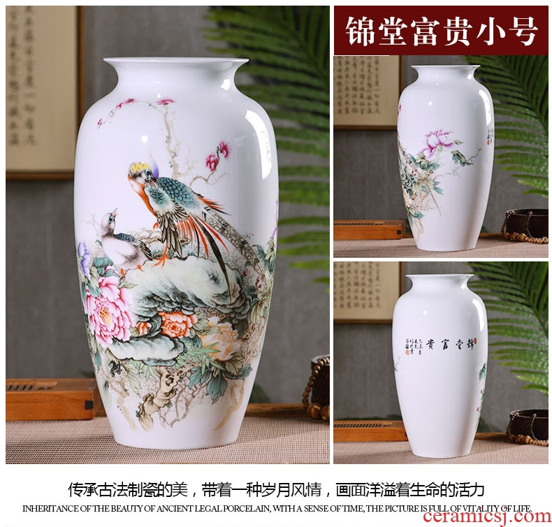 Jingdezhen ceramics vases, flower arrangement sitting room place famille rose porcelain insulator thin foetus modern home decoration decoration