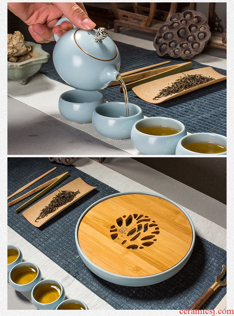 Blower, portable travel tea set suits your kiln household contracted and contemporary jingdezhen ceramics kung fu tea pot of tea tray