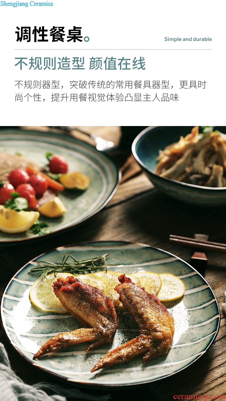 Nordic ceramic tableware, literary web celebrity good-looking Japanese new creative western food steak dinner plates