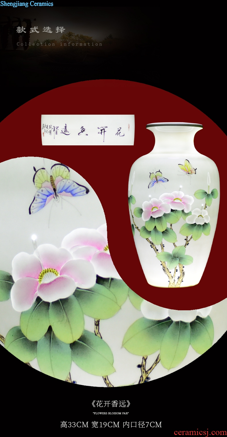 Jingdezhen ceramics new Chinese hand-painted dried flower vases, flower arrangement bedroom household furnishing articles the sitting room porch decoration