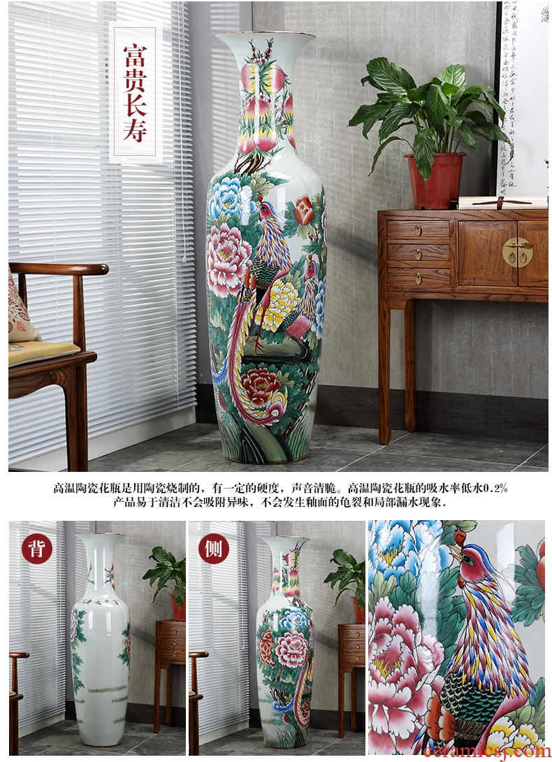 Jingdezhen porcelain vase of large hotel opening new housewarming gift Chinese flower arrangement sitting room adornment is placed