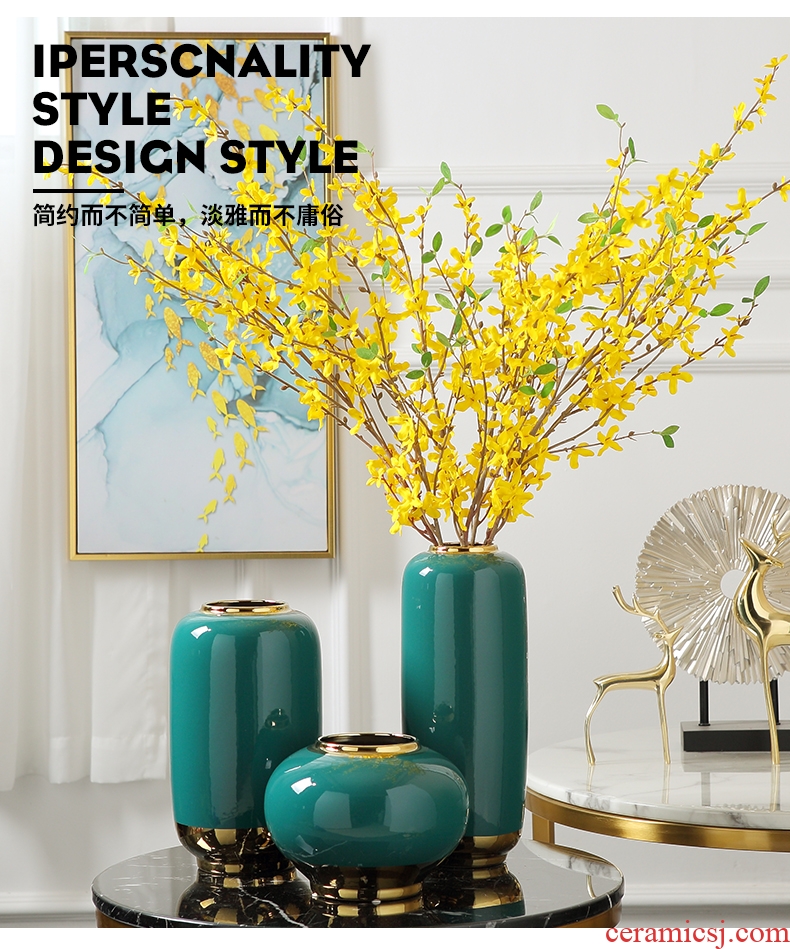 Jingdezhen vase Nordic ceramic furnishing articles simulation flower arranging the sitting room porch is contracted and contemporary hotel villa decorations