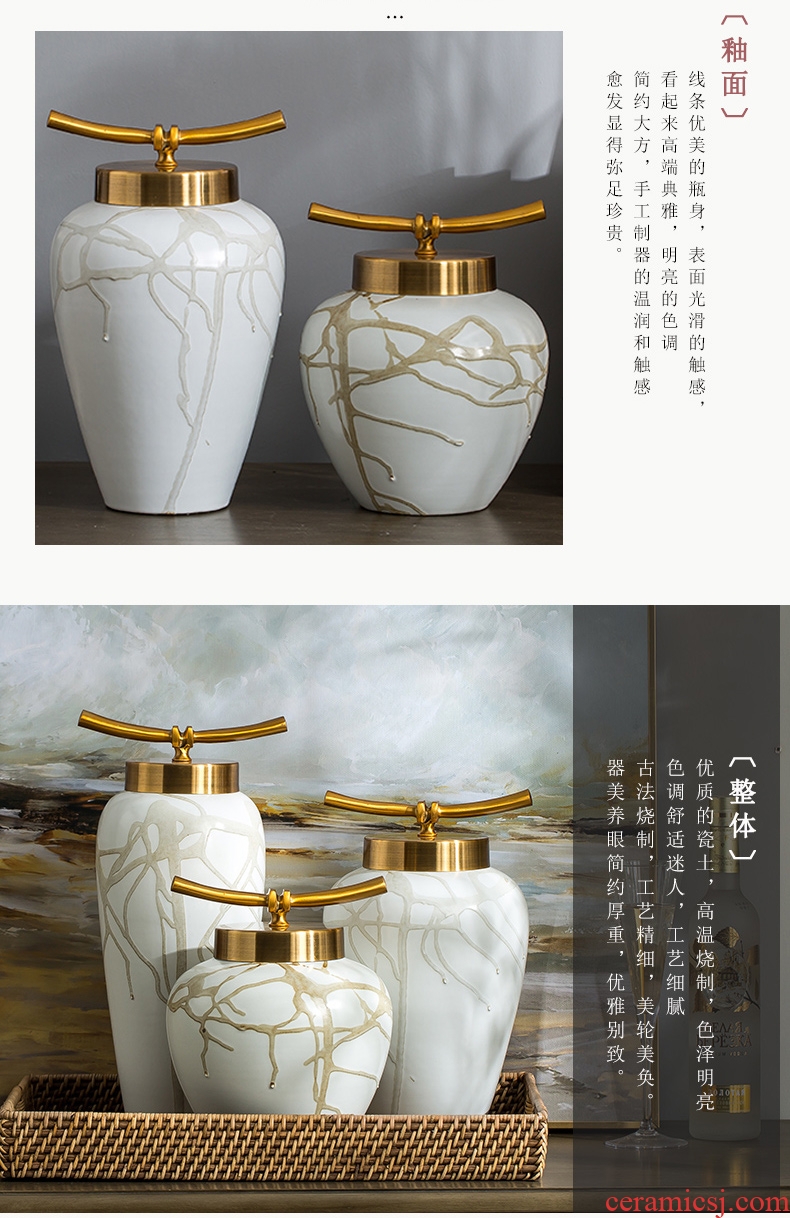 Simulation flower dried flower flower arranging new sitting room of Chinese style household ceramic vase furnishing articles furnishing articles the sitting room is contracted Europe type arranging flowers