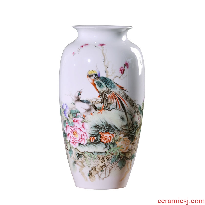 Jingdezhen ceramics vases, flower arrangement sitting room place famille rose porcelain insulator thin foetus modern home decoration decoration