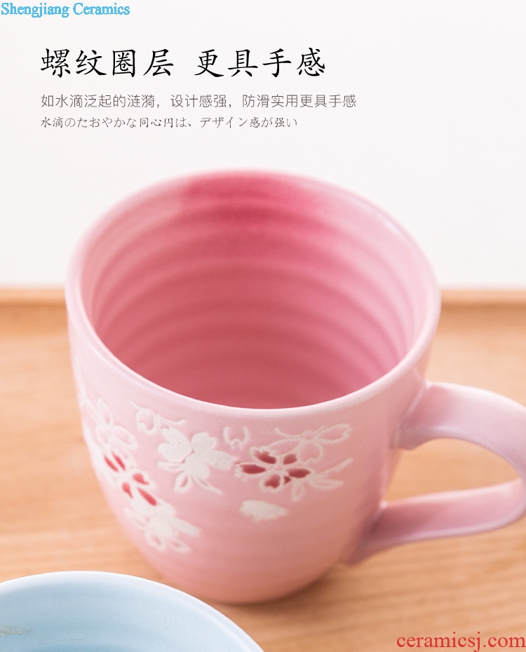 Ijarl million jia Japanese creative hand-painted ceramic mug cup coffee mug cup series 2 only blossoms