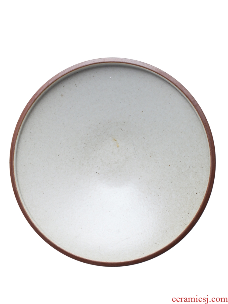 Retro manual dish plate with large round Japanese fine some ceramic porcelain snack plate of pasta salad plate plate