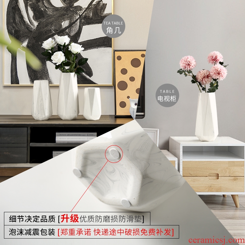 Vase furnishing articles sitting room TV cabinet dry flower arranging flowers flowers white vase desktop contemporary and contracted household porcelain decoration
