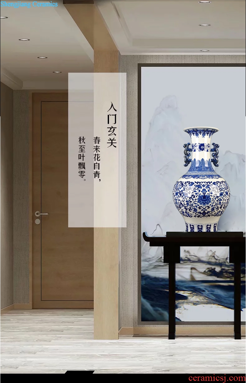 Jingdezhen ceramics antique hand-painted sitting room adornment of new Chinese style new classic desktop furnishing articles of blue and white porcelain vase