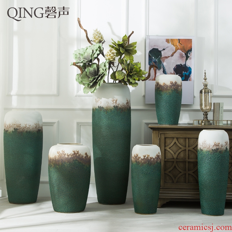Jingdezhen ceramic furnishing articles contracted and contemporary sitting room adornment porch window flower arranging dried flower porcelain European vase