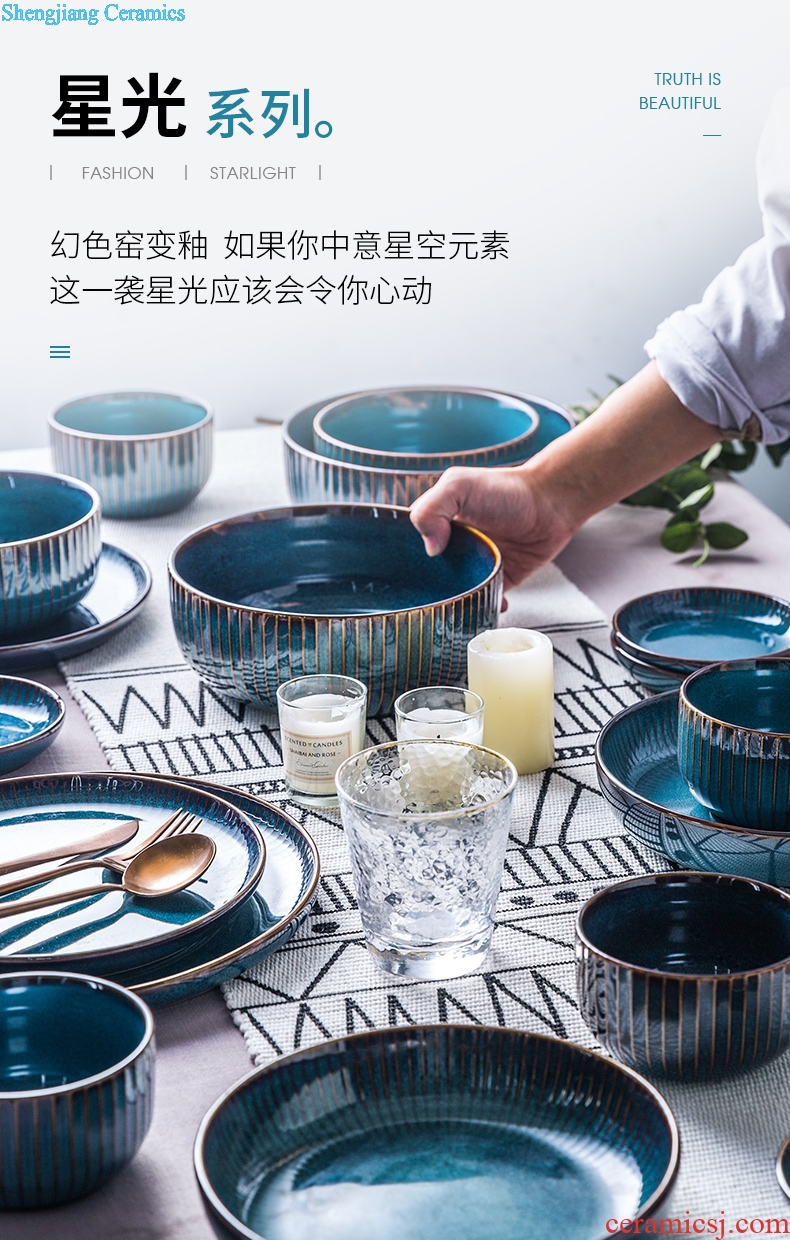 Million jia household ceramics tableware suit nice dishes ins web celebrity ou bowl plate creative Chinese chopsticks