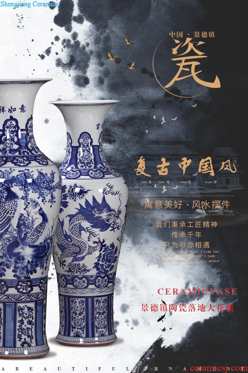 Jingdezhen ceramics vase archaize sitting room porch TV ark of large blue and white porcelain vase furnishing articles ornaments