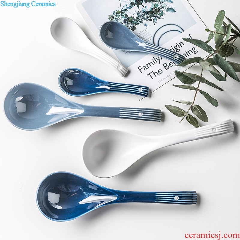 Small spoon ladle ceramic household drink soup with lovely ceramic spoon long handle ladle soup home take a spoon