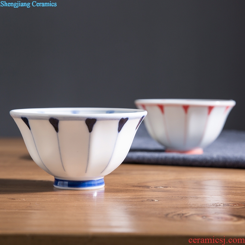 Ijarl million jia Japanese import archaize ceramic bowl under glaze color porcelain tall bowl