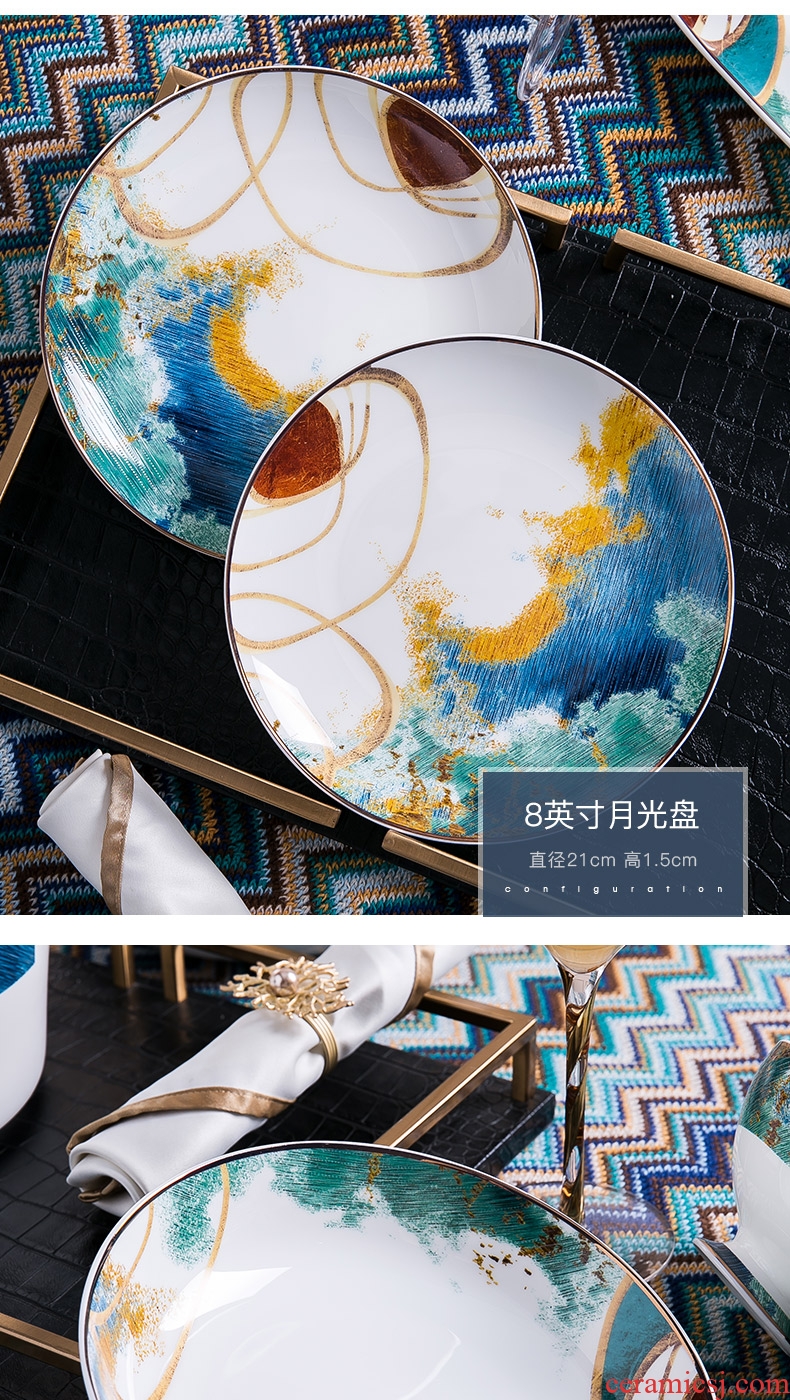 Dish dish dish creative individual food Nordic ceramic tableware fish bone plate plate plate plate steak home