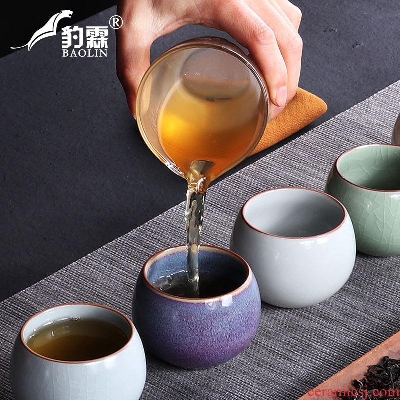 Leopard lam not ceramic cups single cup your kiln kung fu tea light cup sample tea cup tea cup pure manual master list