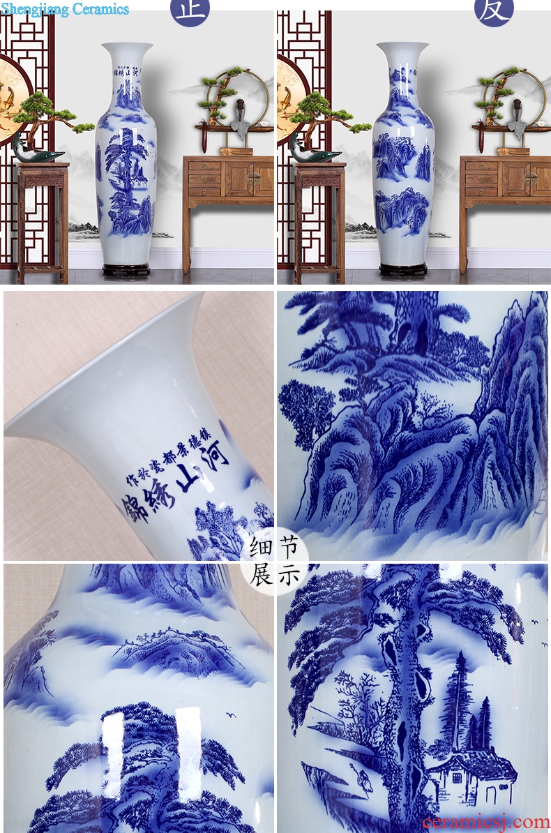Jingdezhen chinaware bottle of archaize splendid sunvo large blue and white porcelain vase hotel furnishing articles sitting room adornment