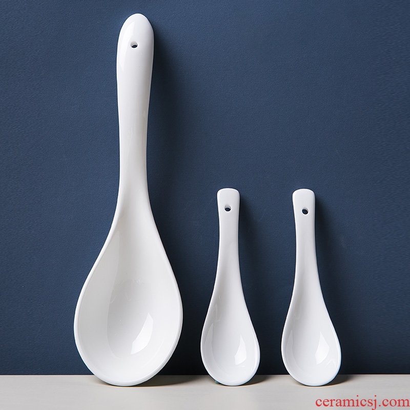 Spoon ceramic household big spoon ladle dipper large bone China porridge spoon porridge pot small spoon scoop of a spoon