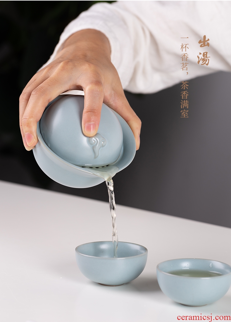 Blower, jingdezhen your kiln to crack a cup of tea cup a pot of 2 cup kung fu suit home office ceramic hand grasp pot