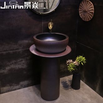 JingYan with pillar basin ceramic column type lavatory one pillar sink sink on floor