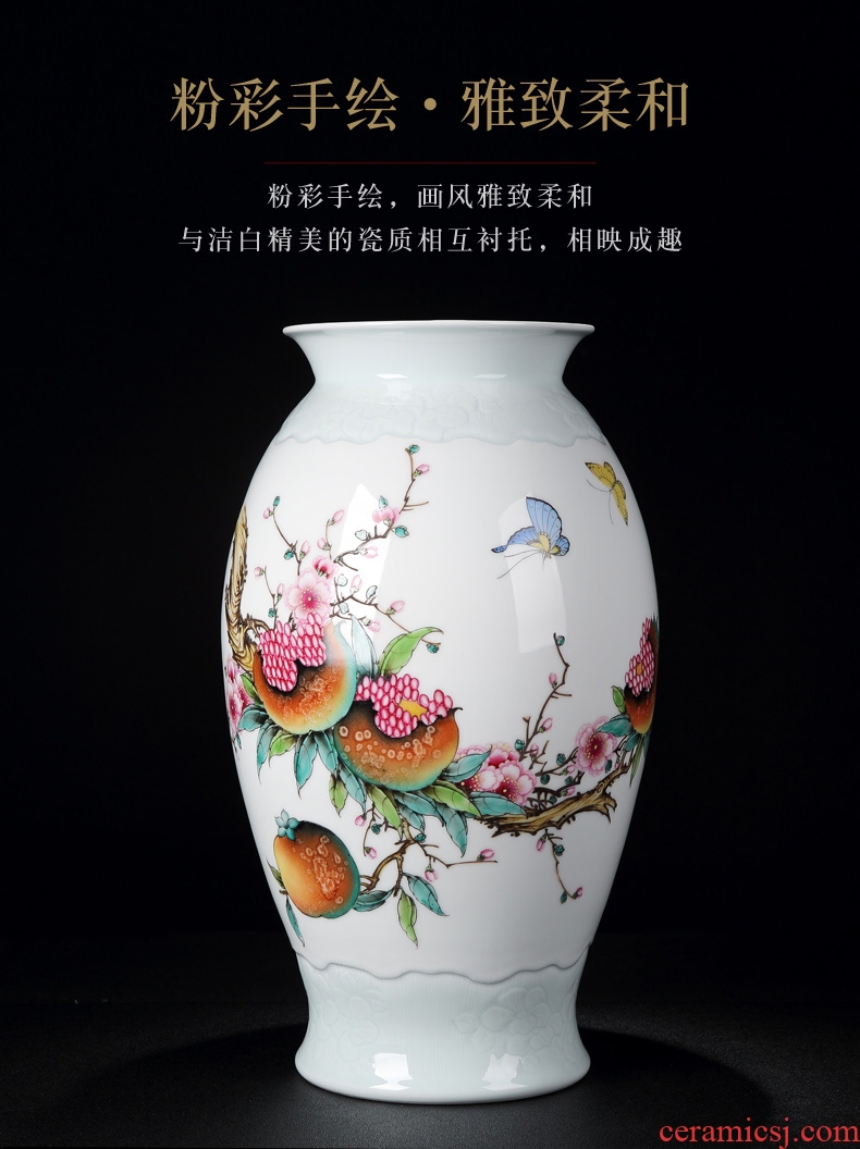Jingdezhen ceramics hand-painted vases pastel inserted dried flower new Chinese style furnishing articles the sitting room porch rich ancient frame ornaments