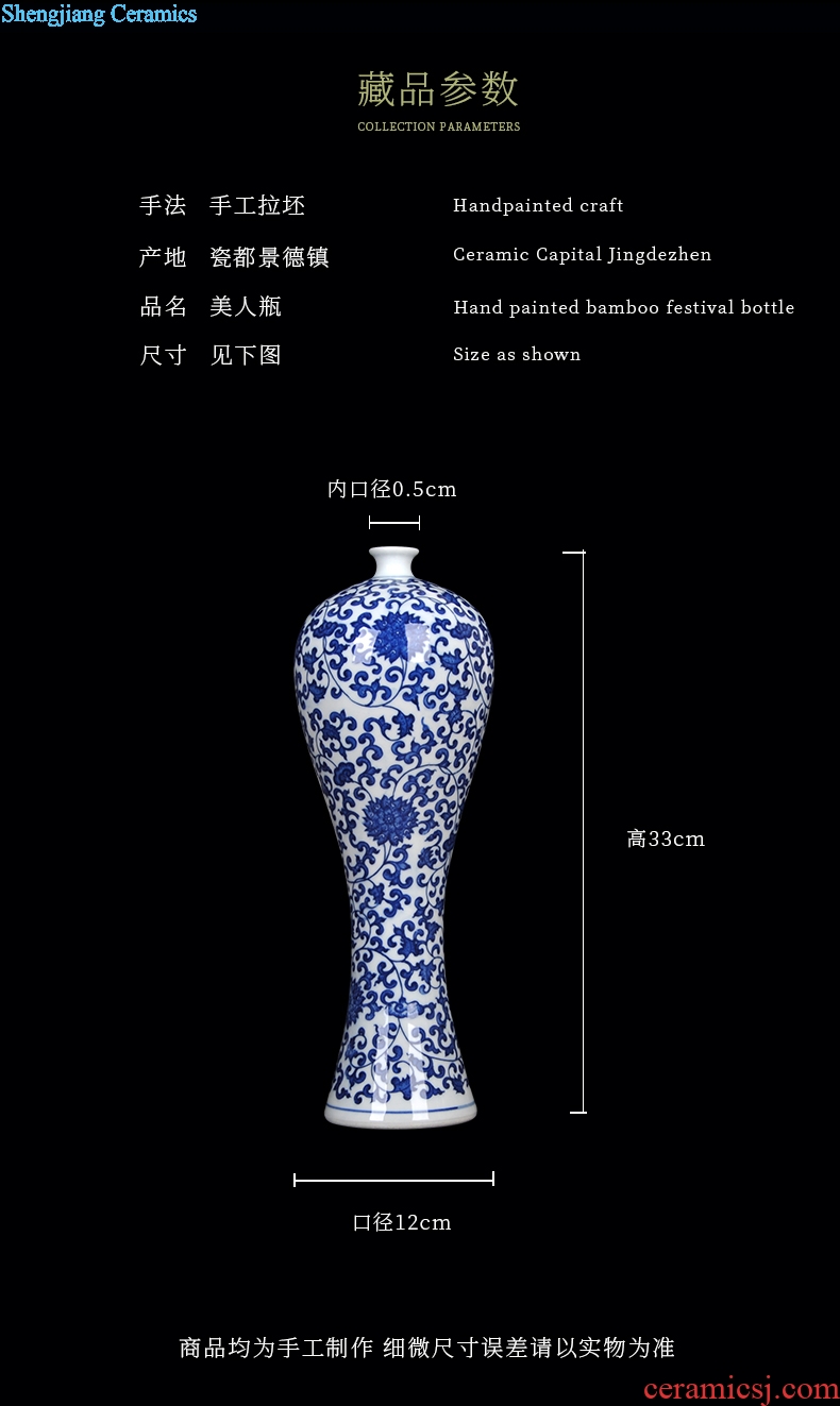 Blue and white porcelain vase of jingdezhen ceramics contemporary vogue of new Chinese style household act the role ofing is tasted furnishing articles sitting room decoration process