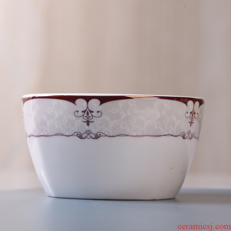 Jingdezhen ceramic square bowl to eat bread and butter of household of Chinese style originality contracted 4.5 inch single soup bowl dishes suit