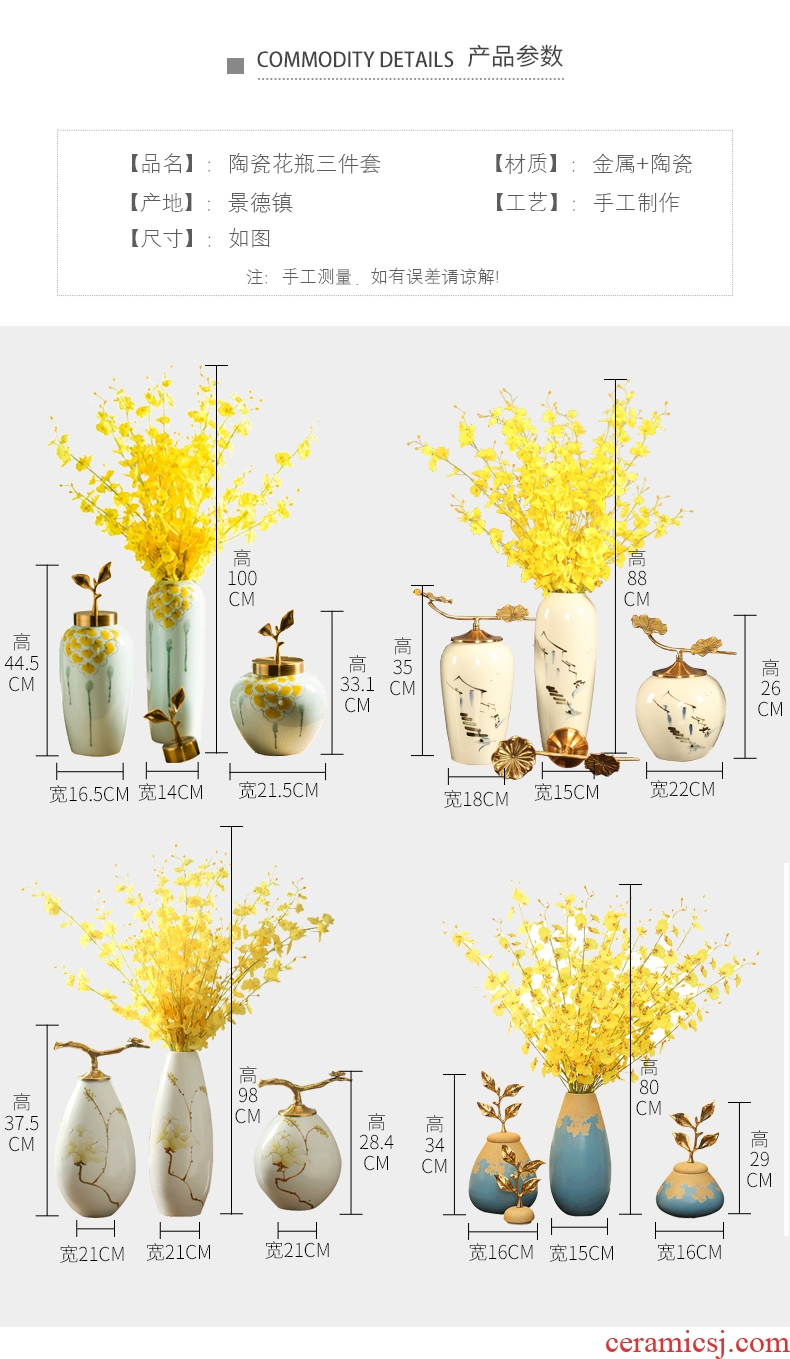 New Chinese style ceramic vase simulation flower arranging dried flowers suit European home sitting room adornment ornament porch place