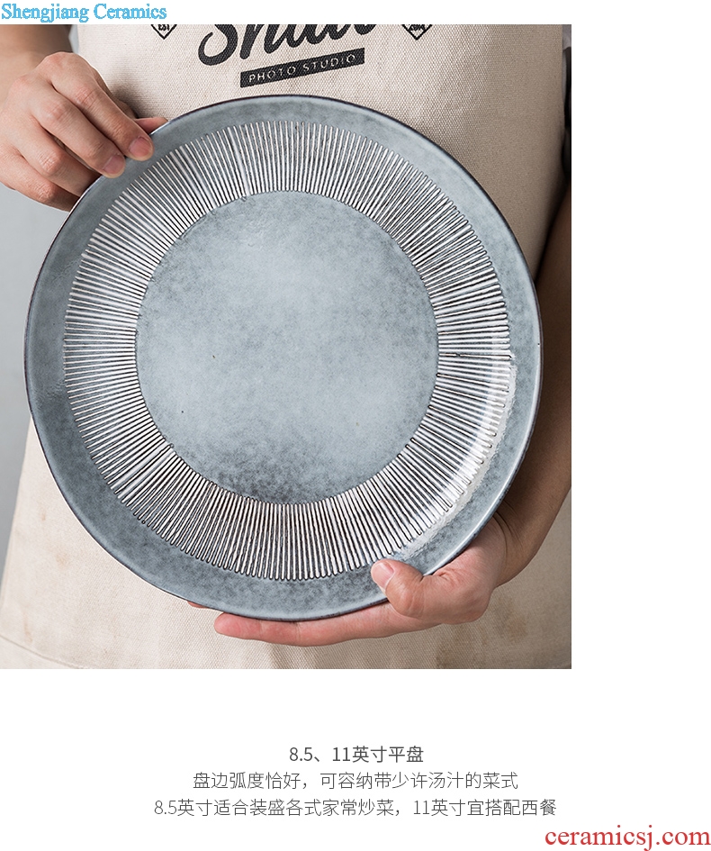 Million jia household ceramics tableware bowls 0 breakfast fruit salad bowl game the individual personality flat restoring ancient ways