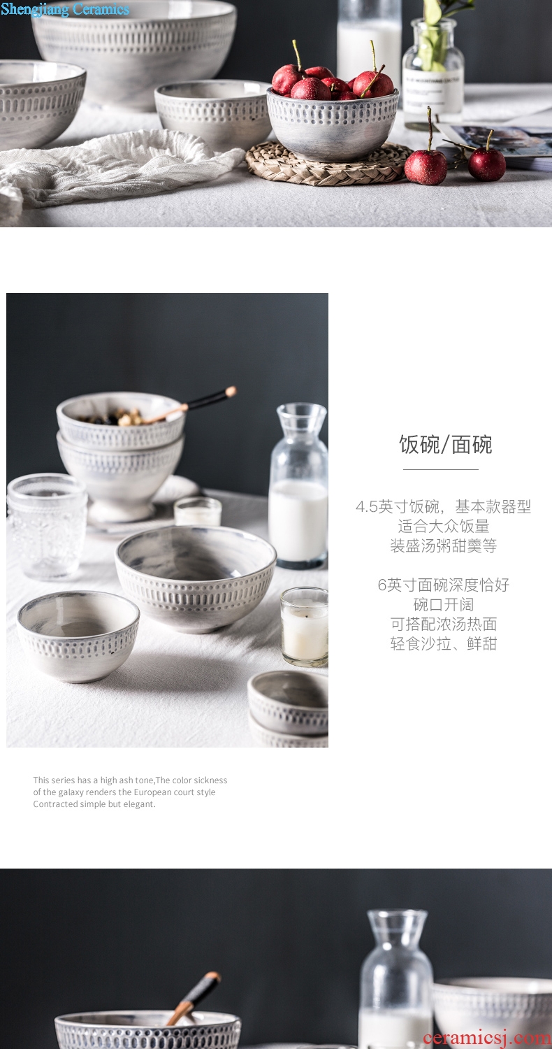 Million jia web celebrity ins ceramic tableware dishes creative household Nordic tableware moved into gift set the Louvre