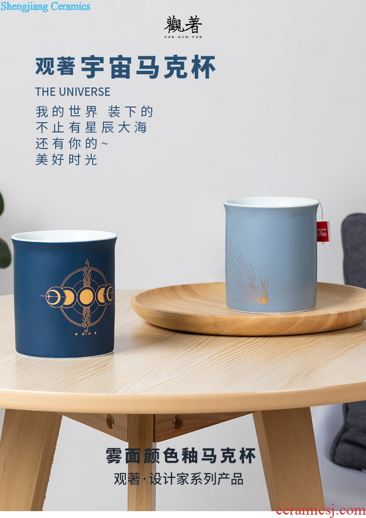 The mark cup stars mark cup ins wind manual paint ceramic mug cup couple cups of tea in the afternoon