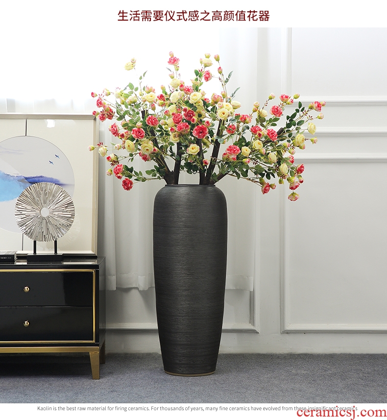 Jingdezhen big vase furnishing articles new Chinese style restoring ancient ways the hotel club villa ceramic flower implement a sitting room adornment