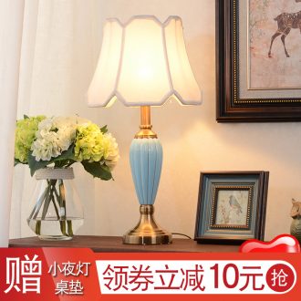 American contracted ceramic desk lamp bedroom berth lamp home sitting room study hotel villa decoration lamp