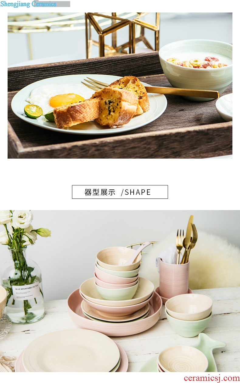 Million jia northern dishes suit household contracted creative ceramic bowl dish bowl chopsticks bowl combine ins cutlery set