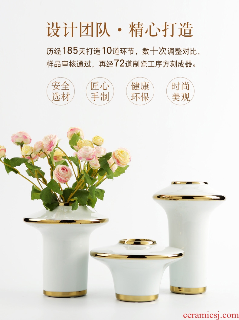 Nordic light luxury furnishing articles creative personality of modern ceramics contracted sitting room of dry vase household decoration table arranging flowers