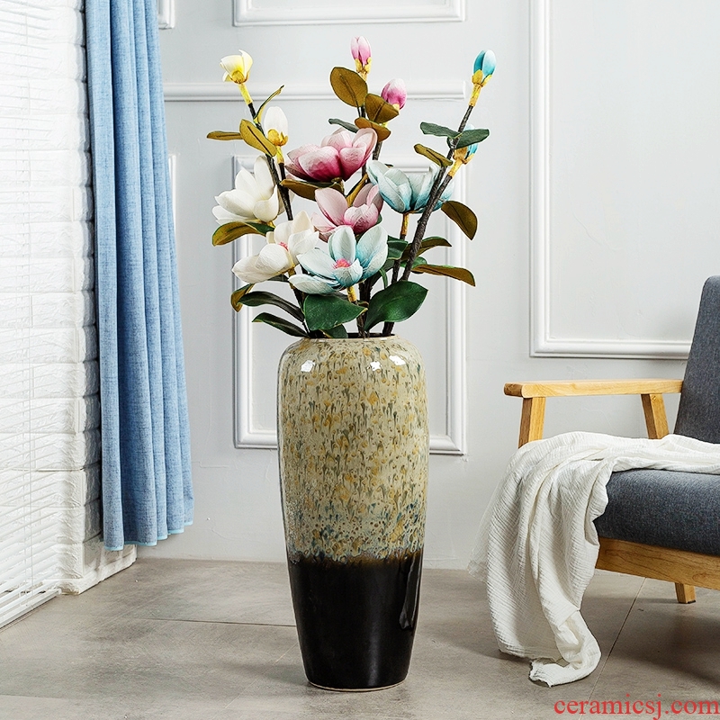 Jingdezhen ceramic vase landing large contemporary and contracted sitting room porch decorative dried flower arranging flowers is placed a large household