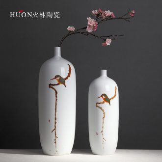 New Chinese vase furnishing articles contracted with cans of coloured drawing or pattern of creative living room TV wine porch flower arranging ceramic decoration