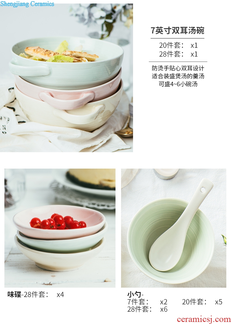 Million jia northern dishes suit household contracted creative ceramic bowl dish bowl chopsticks bowl combine ins cutlery set