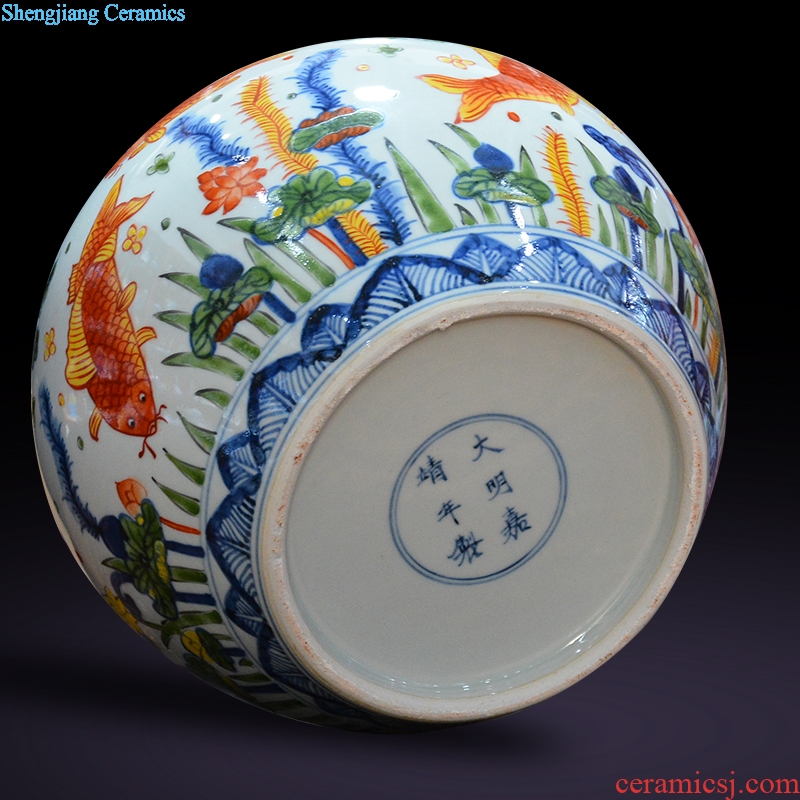 Scene, hand-painted big vase general blue and white porcelain jar of archaize sitting room place jingdezhen ceramic decorations