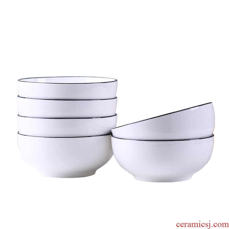 Jingdezhen dishes suit Nordic home eat rice bowl single ceramic tableware business bubble rainbow noodle bowl bowl dish bowl