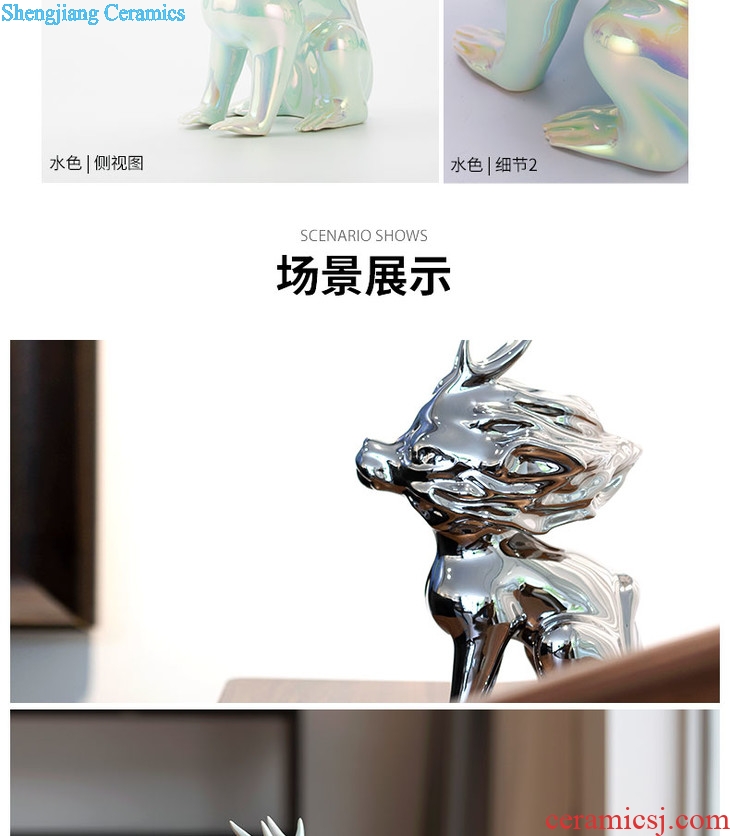 Auspicious kirin creative tea pet home decoration ceramic tea set tea ceremony decorative furnishing articles