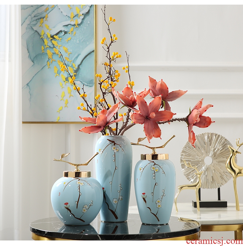 New Chinese style of jingdezhen ceramics hand-painted vases, flower arranging the sitting room porch tea table table household adornment furnishing articles