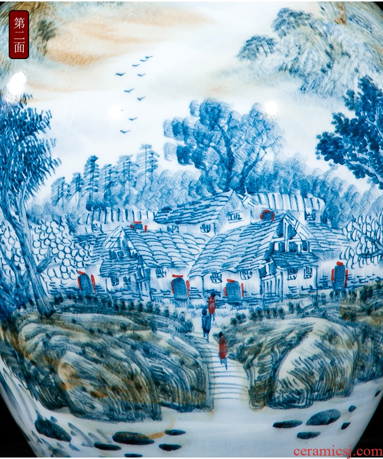 Jingdezhen ceramics celebrity hand-painted master of landscape painting large vases, home furnishing articles villa living room office