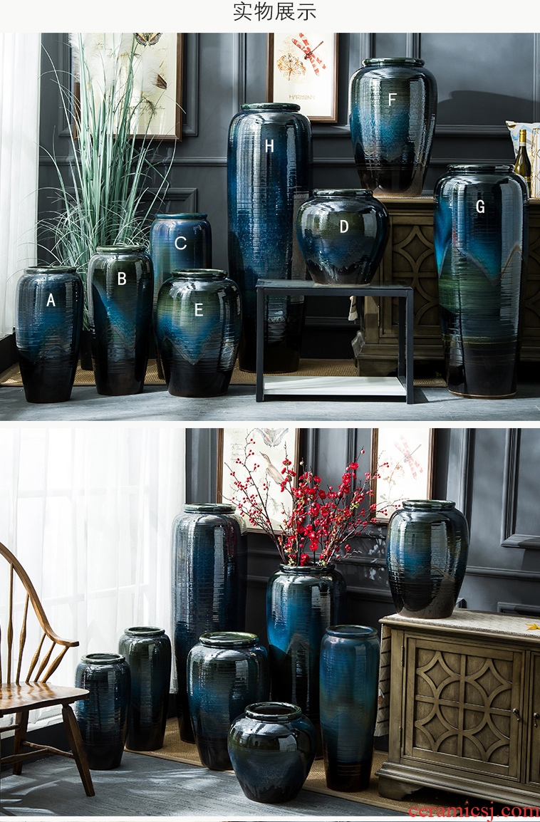 Ceramic vase furnishing articles of large living room TV cabinet flower arranging dried flower vases household contracted and contemporary decorative POTS