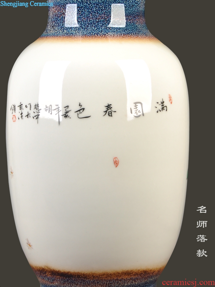 Jingdezhen ceramics new Chinese hand-painted dried flower vases, flower arrangement bedroom household furnishing articles the sitting room porch decoration